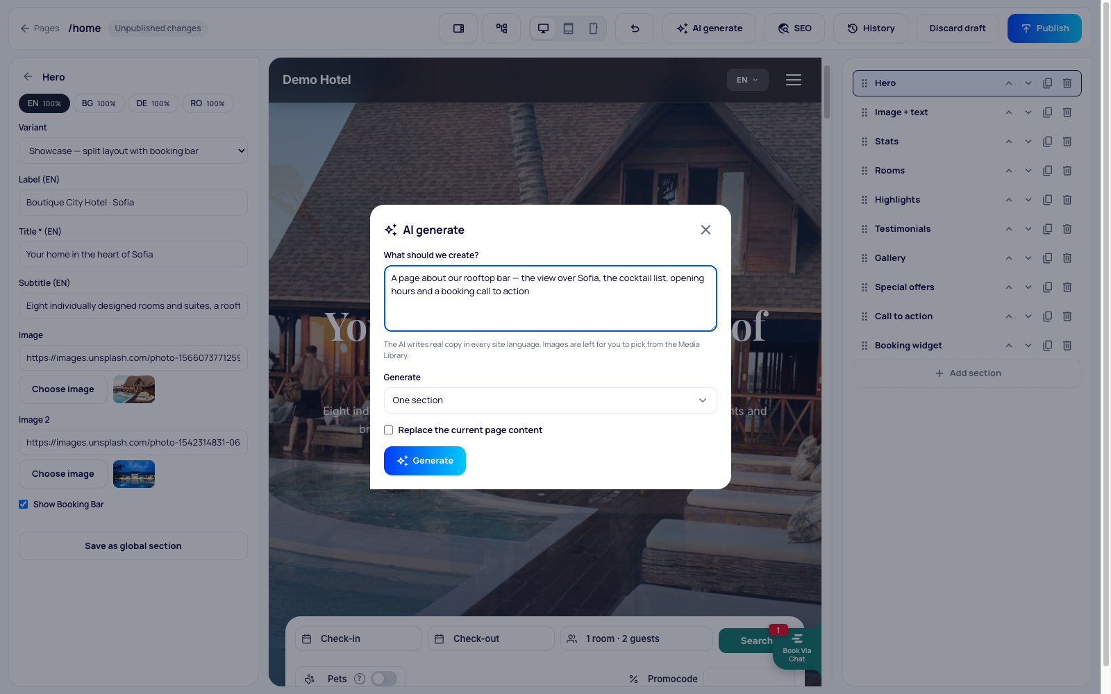 HotPilot AI Page Generation