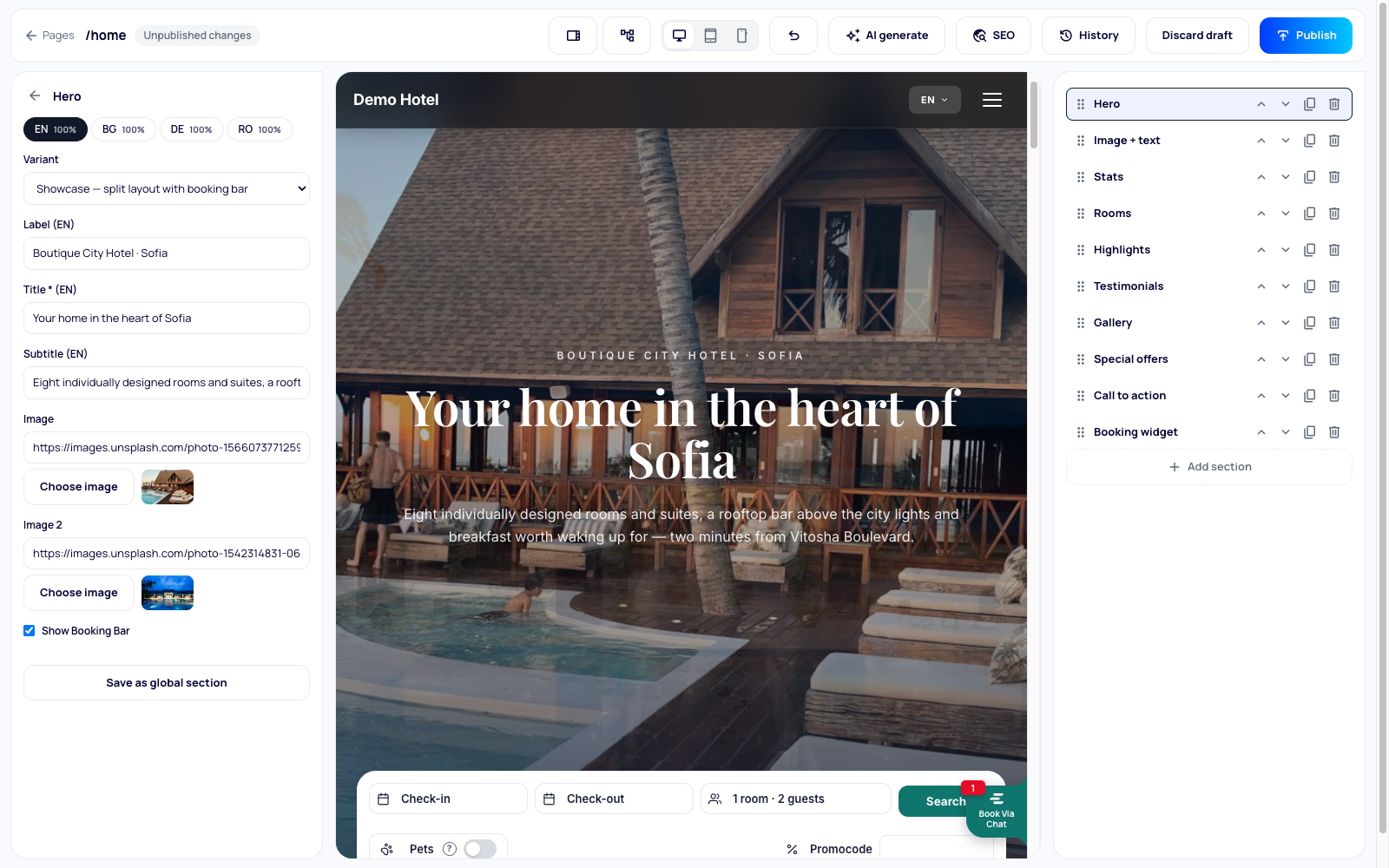 HotPilot website builder editor