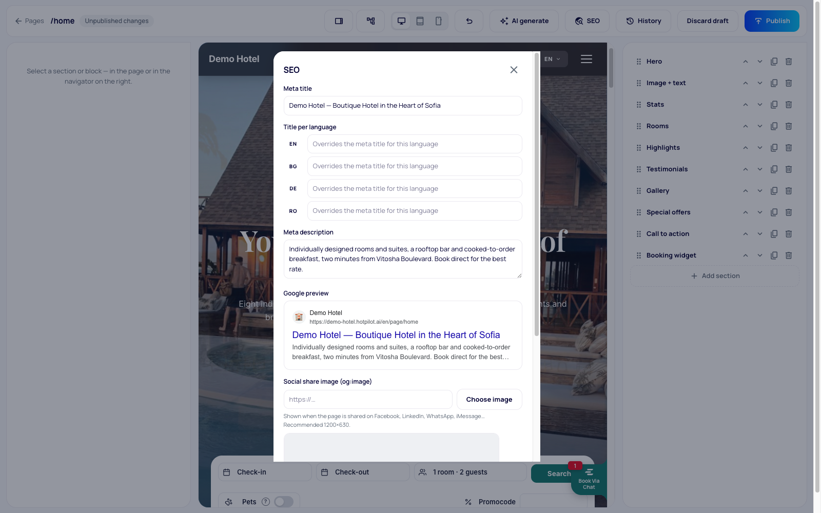HotPilot SEO Controls