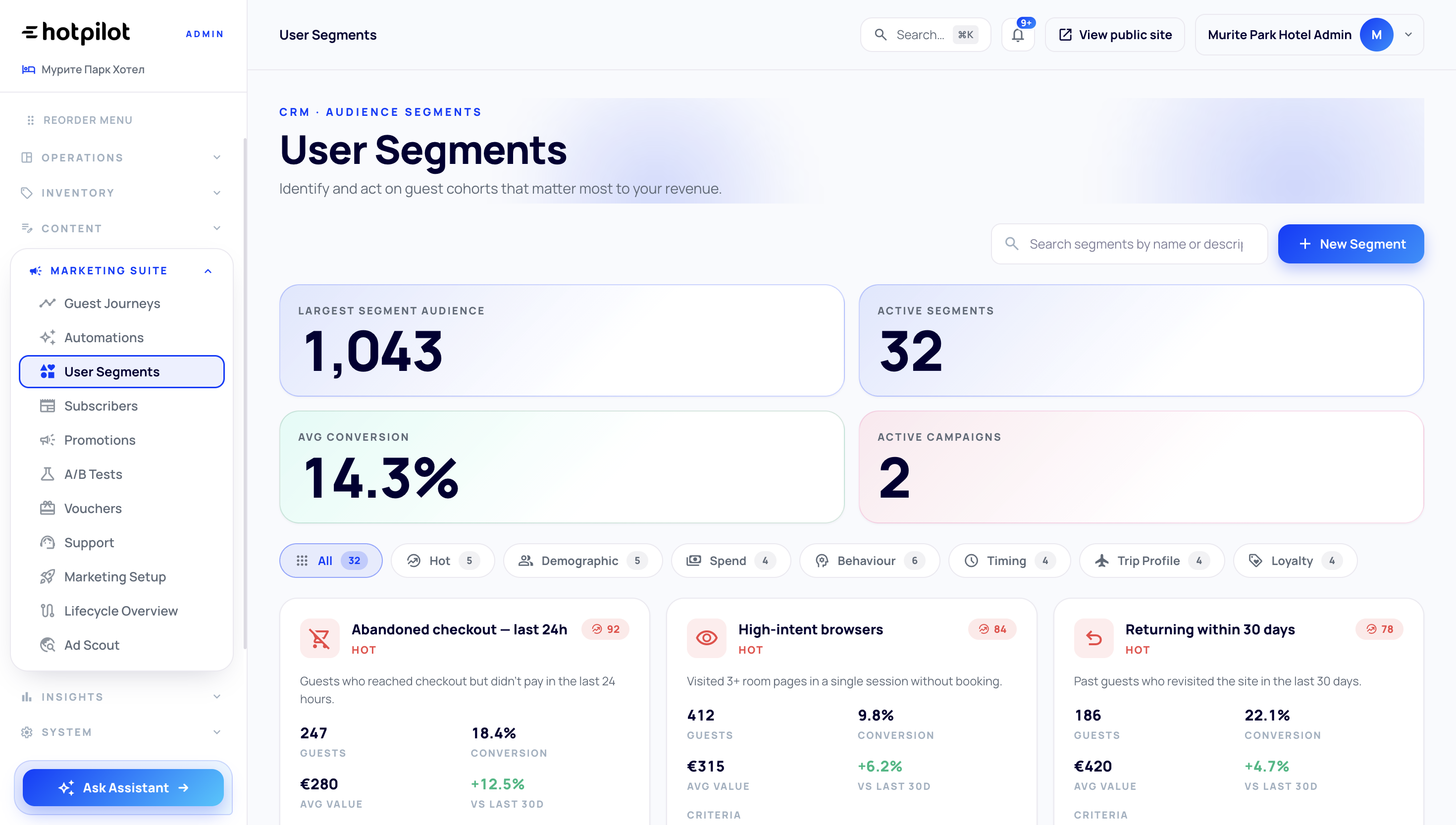 User Segmentation Dashboard