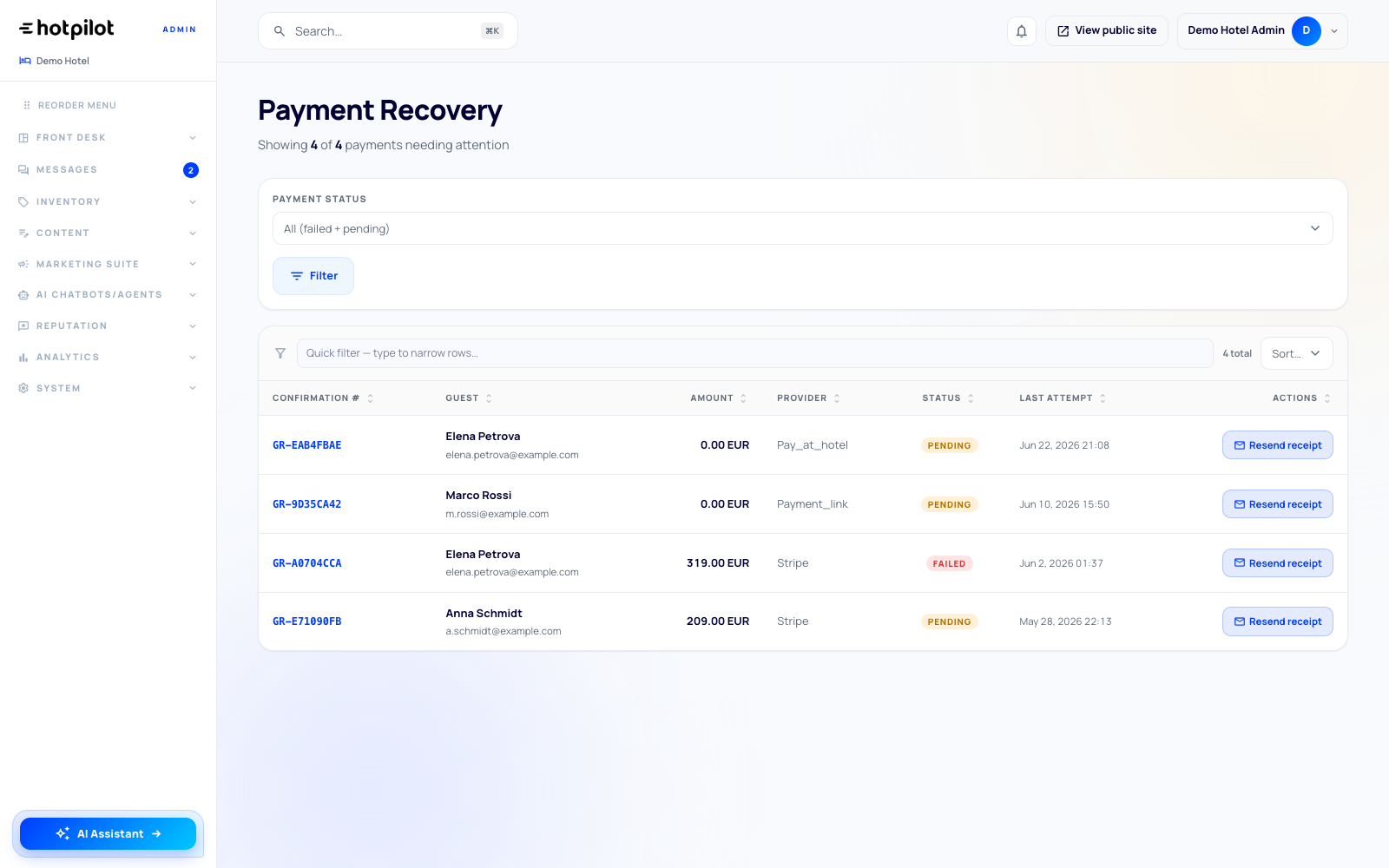 HotPilot Failed Payment Recovery