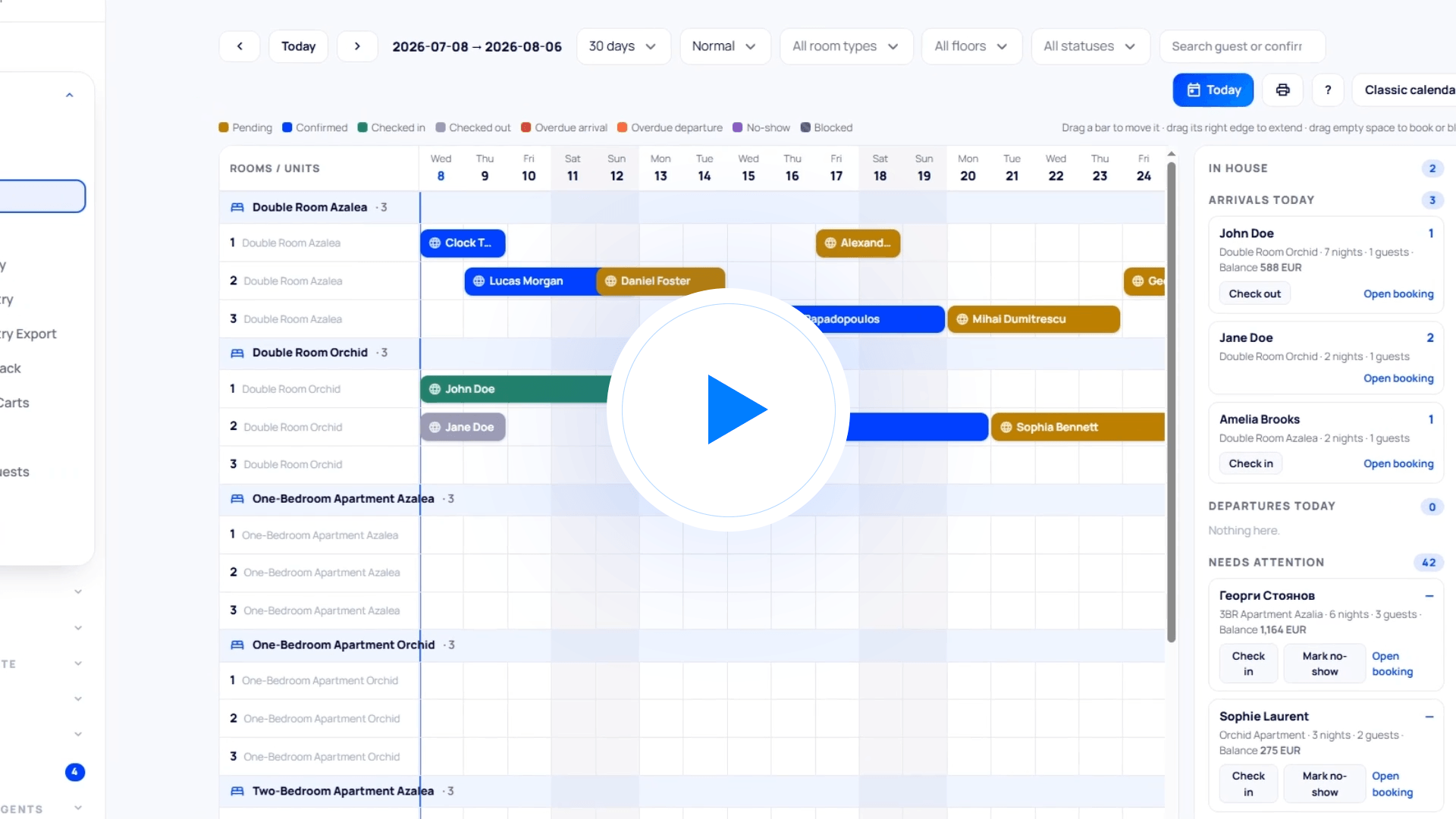 Reservations Calendar